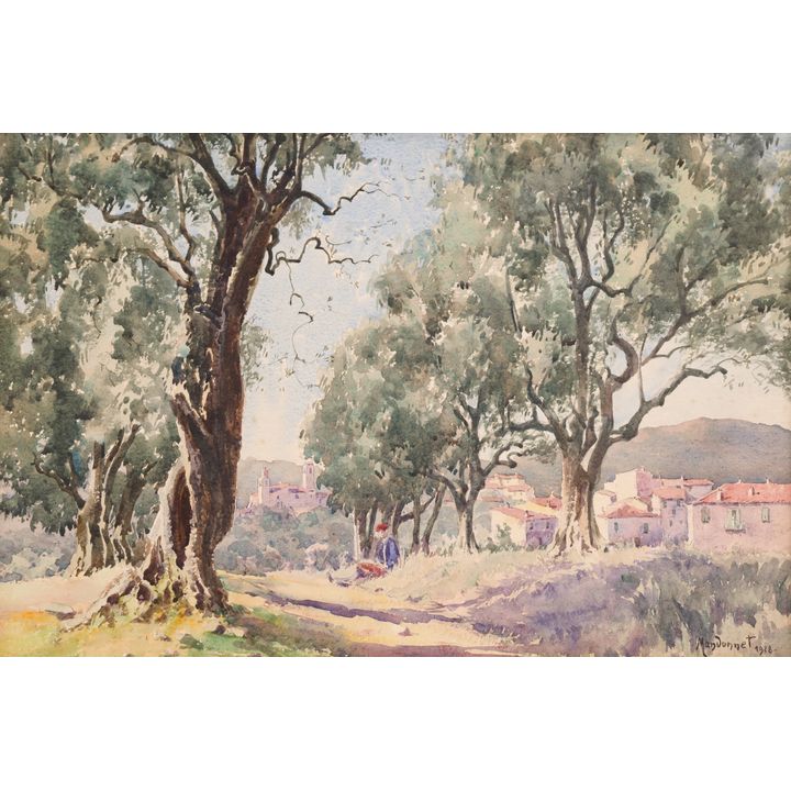Pierre Mandonnet ''Mid Summer Day'' 1928 Watercolor