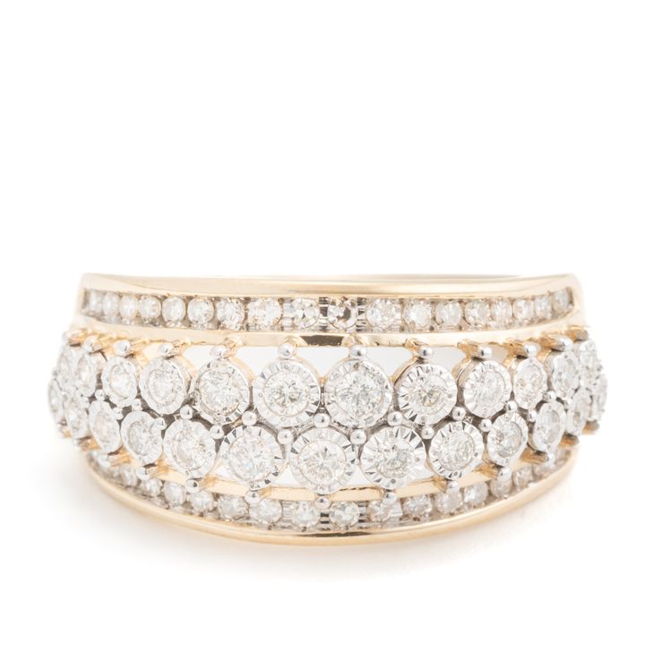 Diamond Cluster 9ct Gold Ring