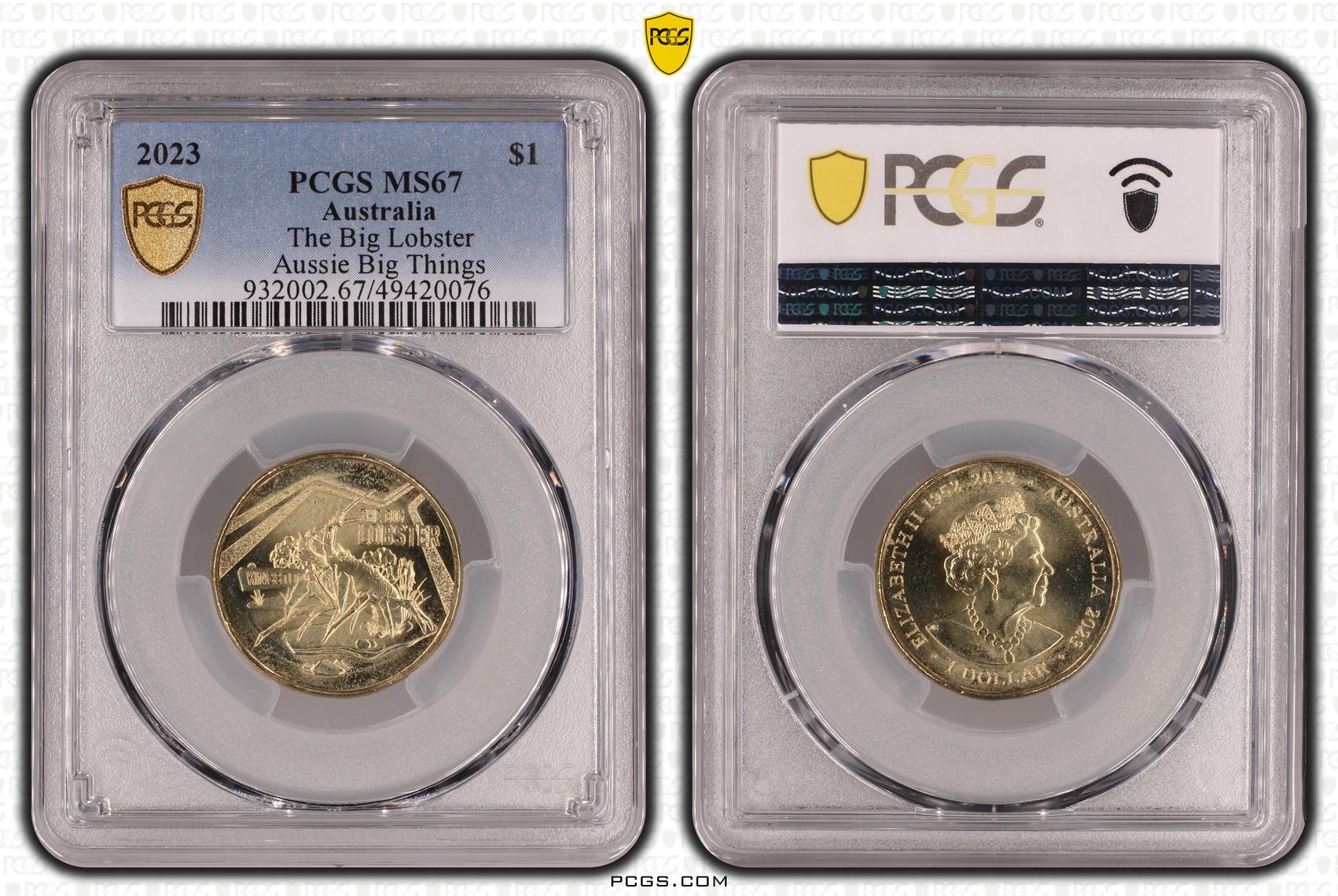 The Big Lobster Aussie Big Things, One Dollar, 2023, PCGS MS67