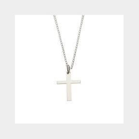 925 Sterling Silver 22mm Cross Pendant Necklace
