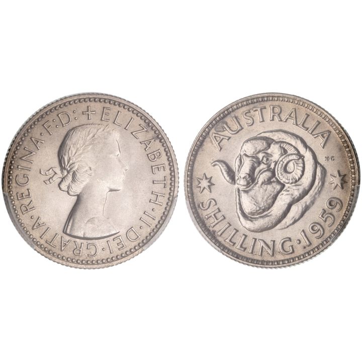 Elizabeth II, Shilling, 1959, PR 64