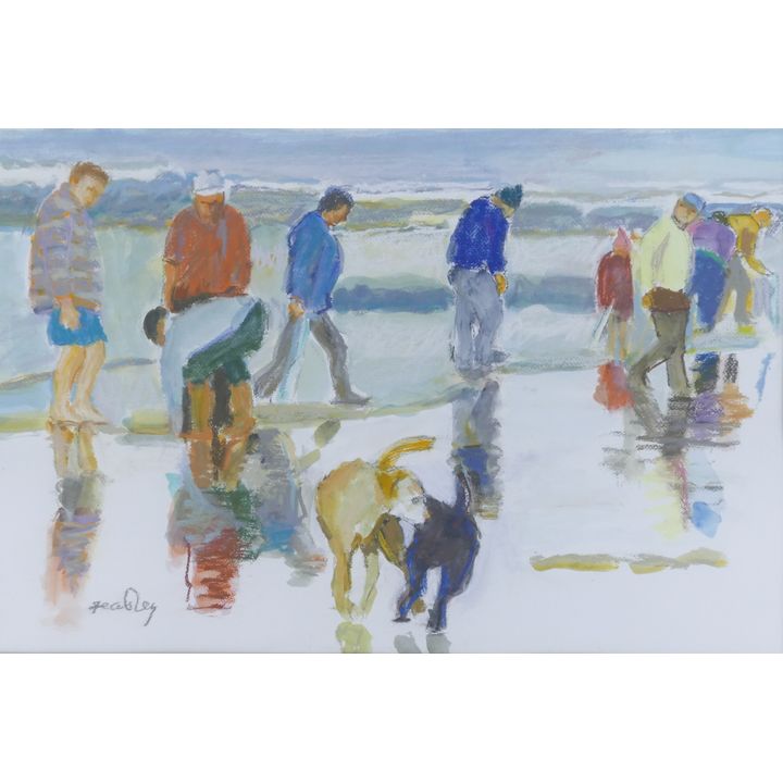 Robert Feasley ''Clam Diggers'' Mixed Media