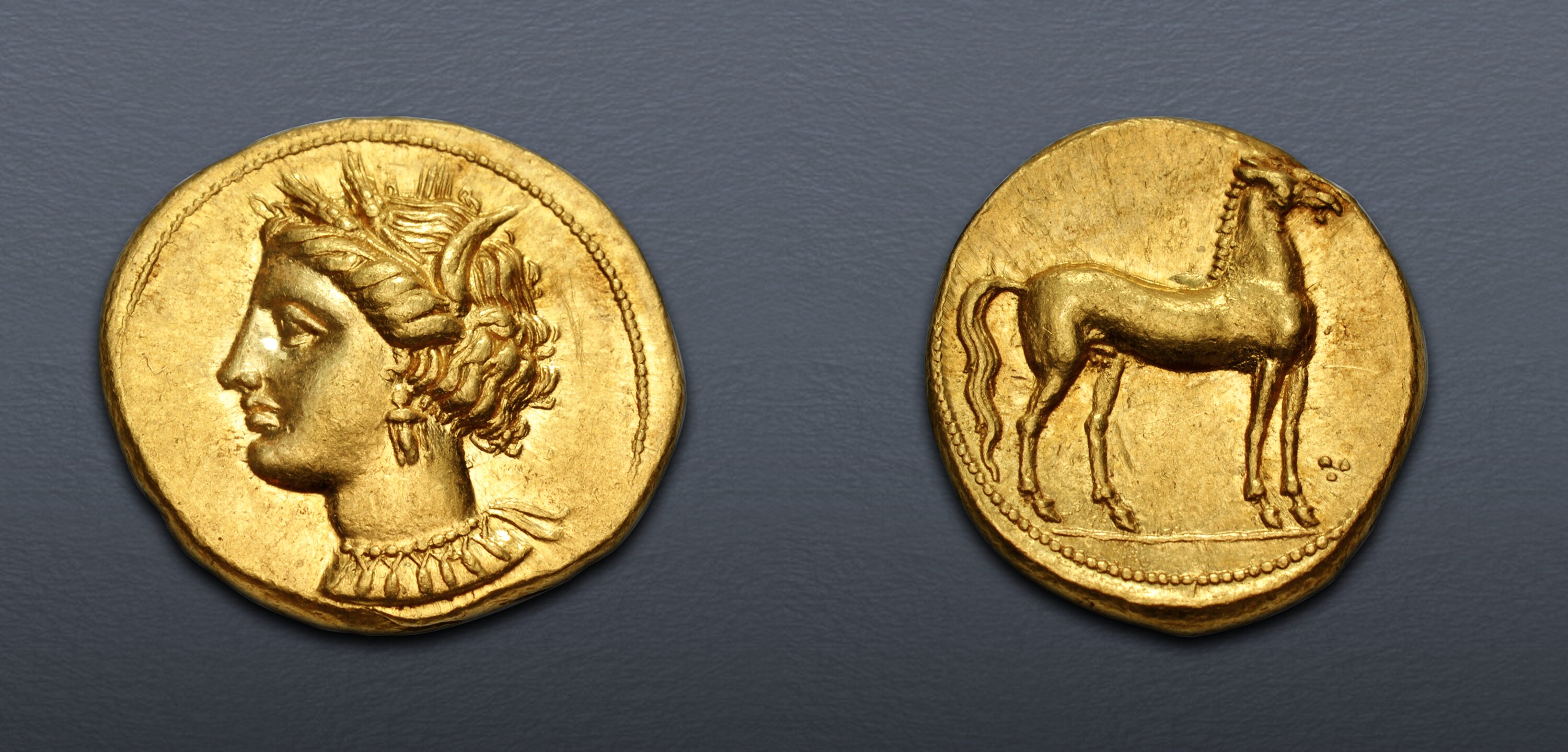 CARTHAGE. Circa 350-320 BC. AV Stater (18mm, 9.22 g, 10h). Carthage ...