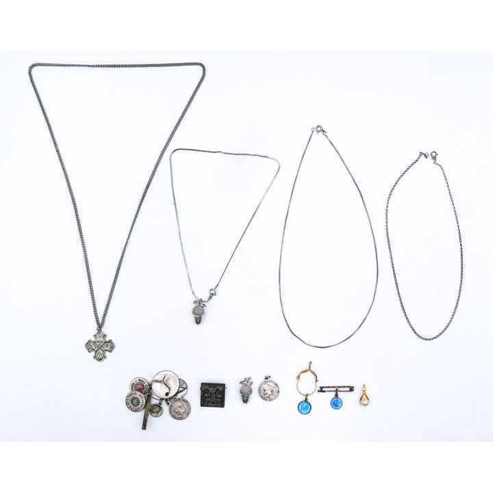 Box Assorted Sterling Charms & Necklaces - 40 Grams TW