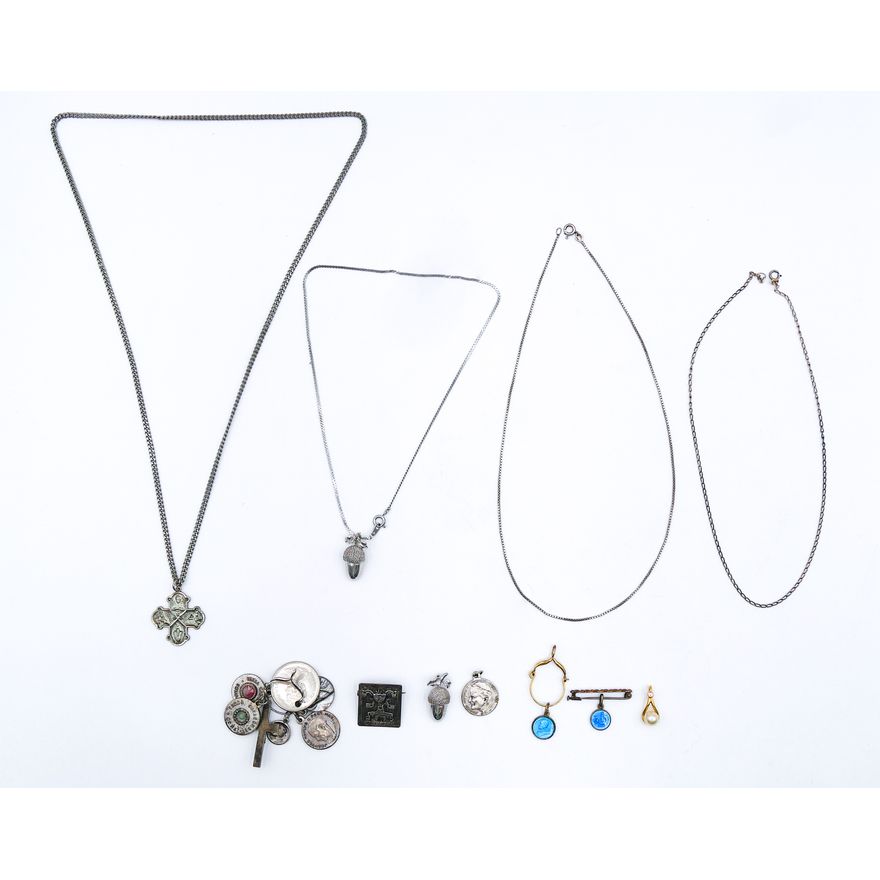 Box Assorted Sterling Charms & Necklaces - 40 Grams TW