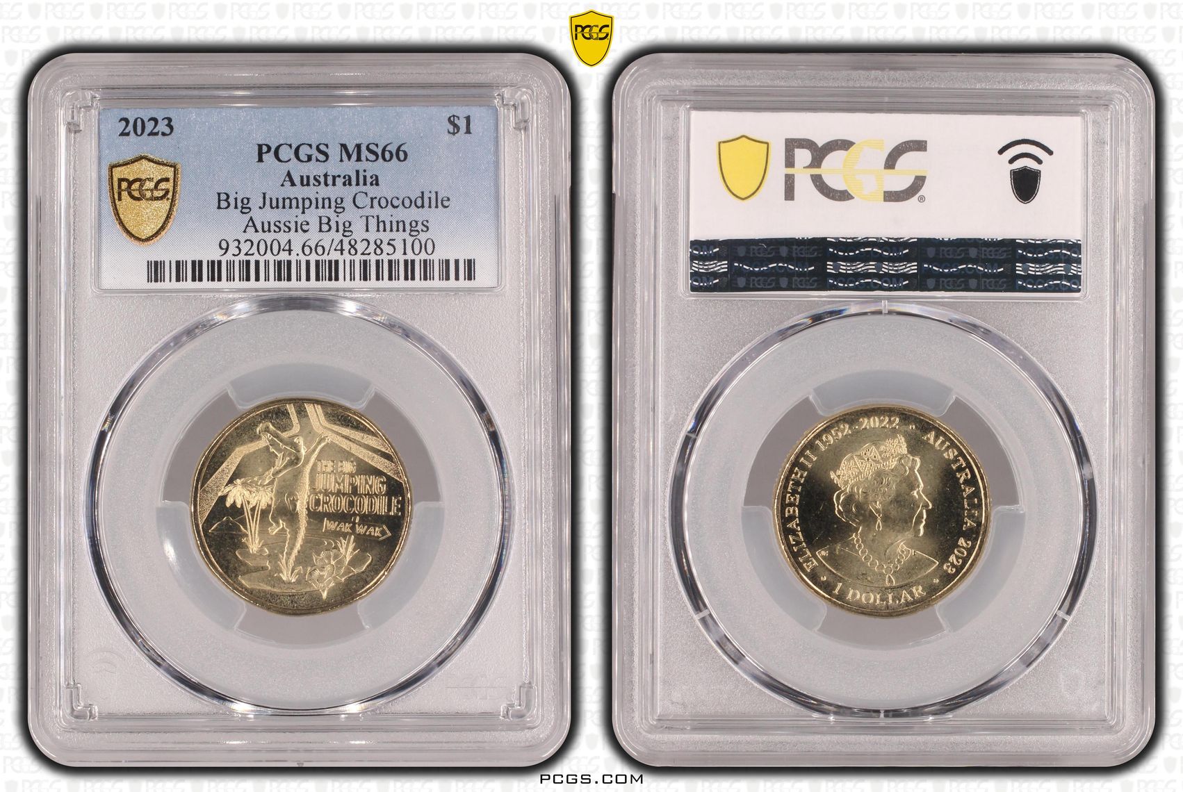 Big Jumping Crocodile Aussie Big Things, One Dollar, 2023, PCGS MS66