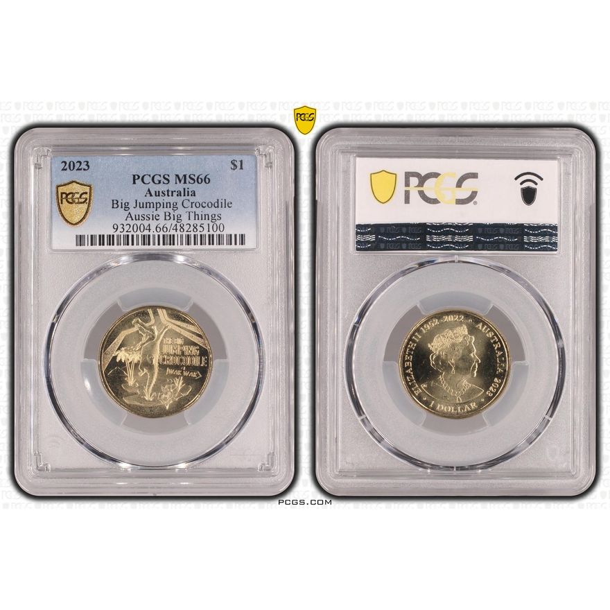 Big Jumping Crocodile Aussie Big Things, One Dollar, 2023, PCGS MS66