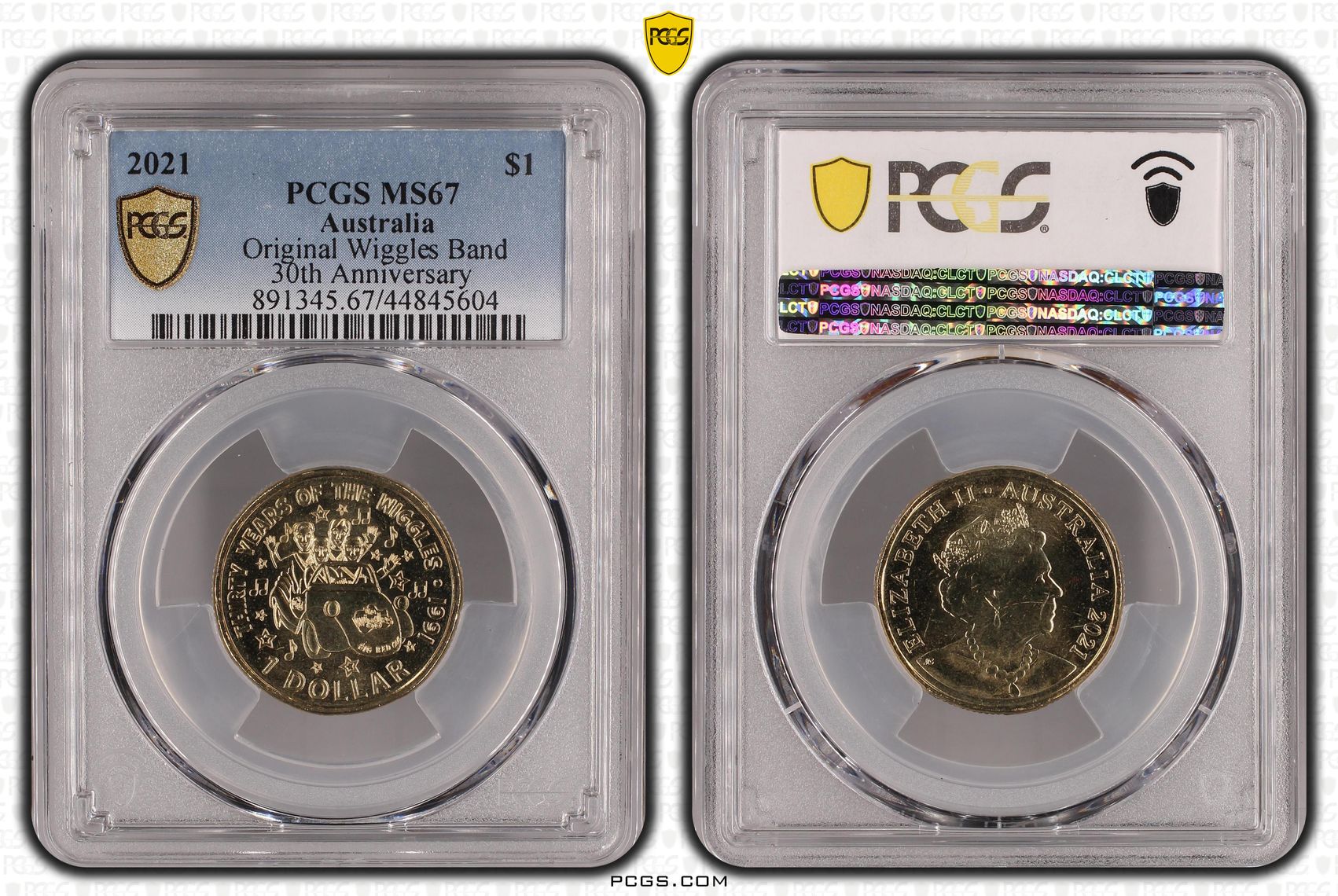 2021 Australia One Dollar, $1 Original Wiggles Band PCGS - MS67 -604