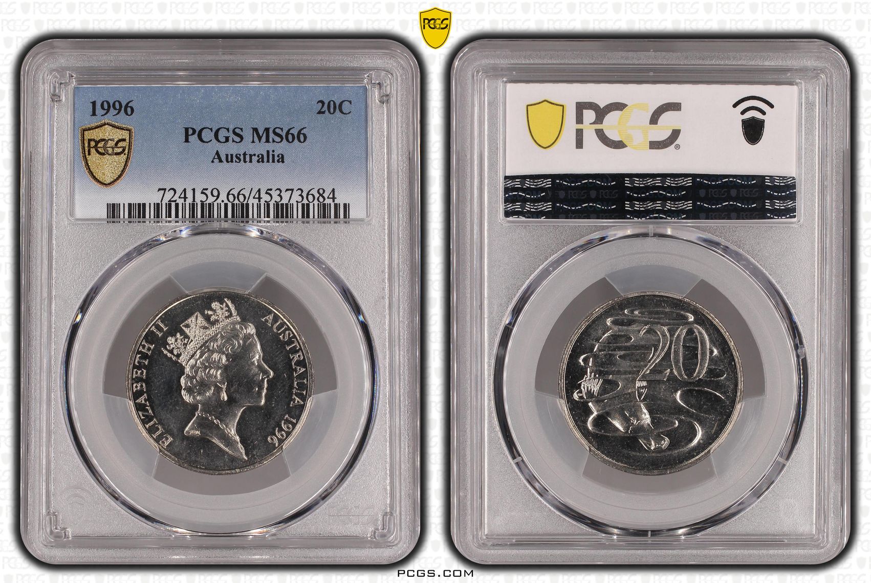 Elizabeth II, Twenty Cent, 1996, PCGS MS66