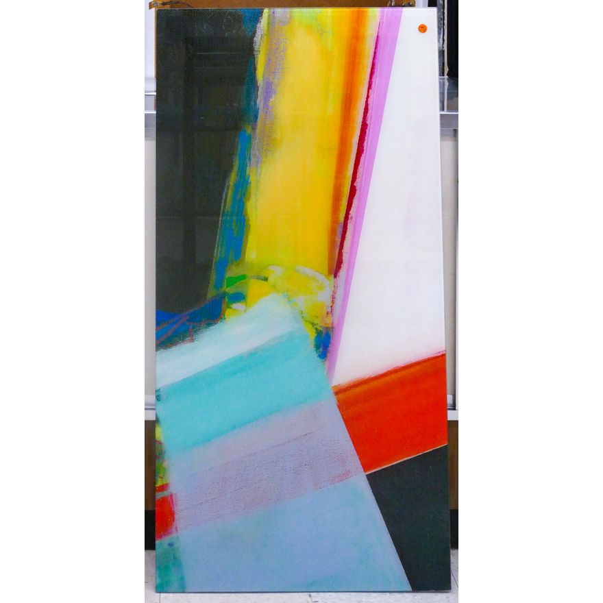Modern Abstract Glass Hanging Panel 47''x24''