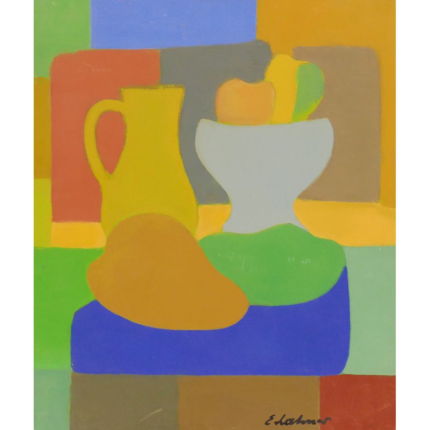 Emile Lahner ''Nature Morte, Abstraite'' 1975 Oil