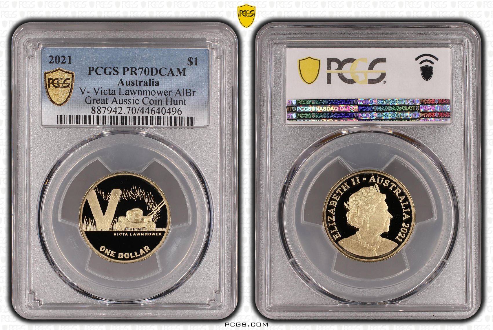 2021 Australia One Dollar, $1 V- Victa Lawnmower AlBr PCGS - PR70DCAM POP 10/0 -496