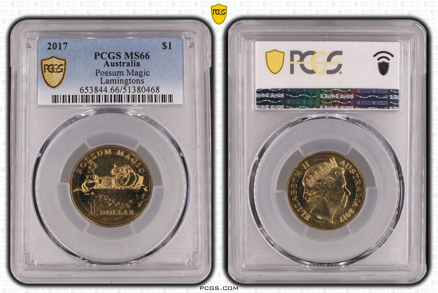 Possum Magic Lamingtons, One Dollar, 2017, PCGS MS66