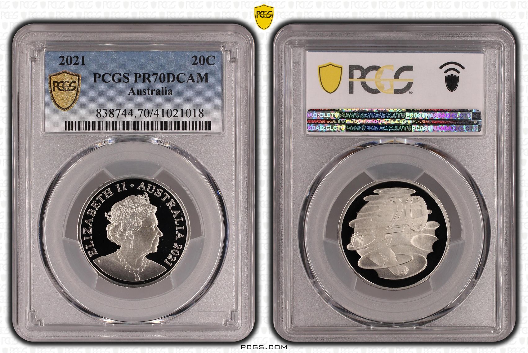 251 · 2021 Australia Twenty Cent, 20c PCGS - PR70DCAM POP 94/0 -018