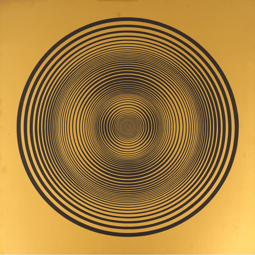 Francis Celentano ''Elliptical Series C: Black on Gold" 1967
