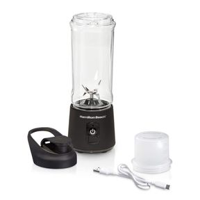 BLEND NOW 16 OZ. SINGLE SPEED BLACK CORDLESS PORTABLE BLENDER WITH TRAVEL LID