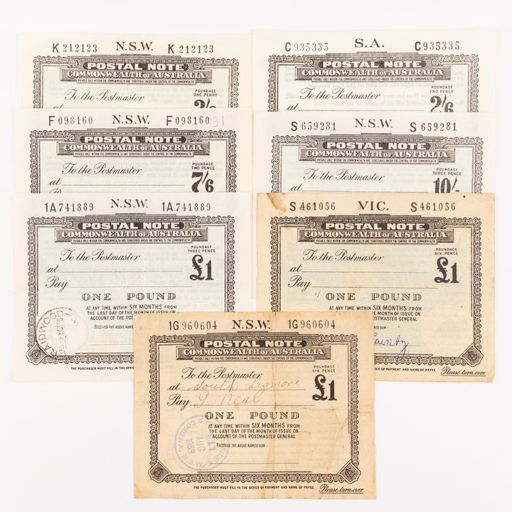Postal Note, Two Shillings & Sixpence - One Pound, 1950 - 1962,  aFine - VF