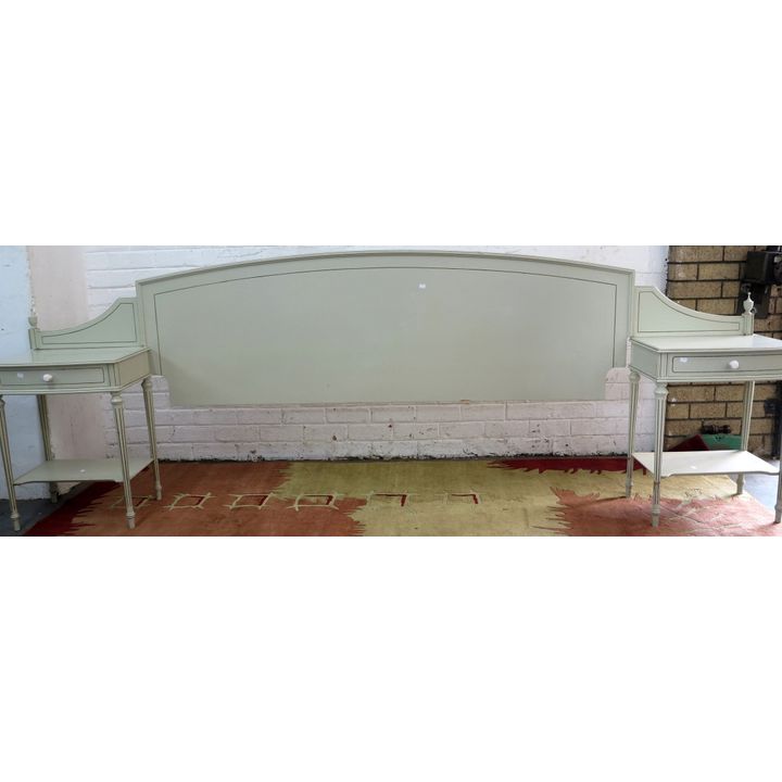 HEADBOARD AND PAIR OF PEDESTALS