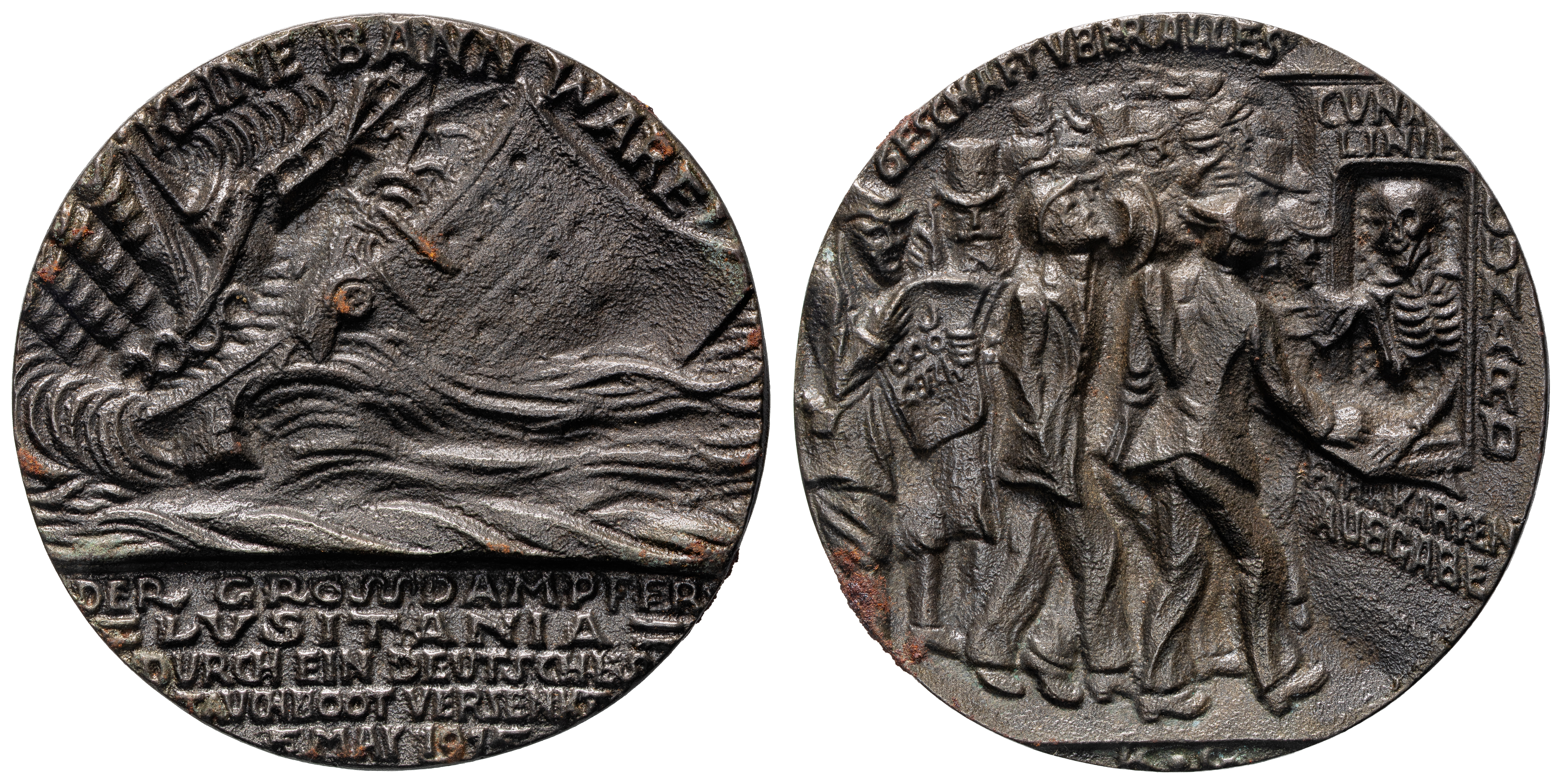 Great Britain, Lusitania Medal (Replica), 1915 - 1916, UNC