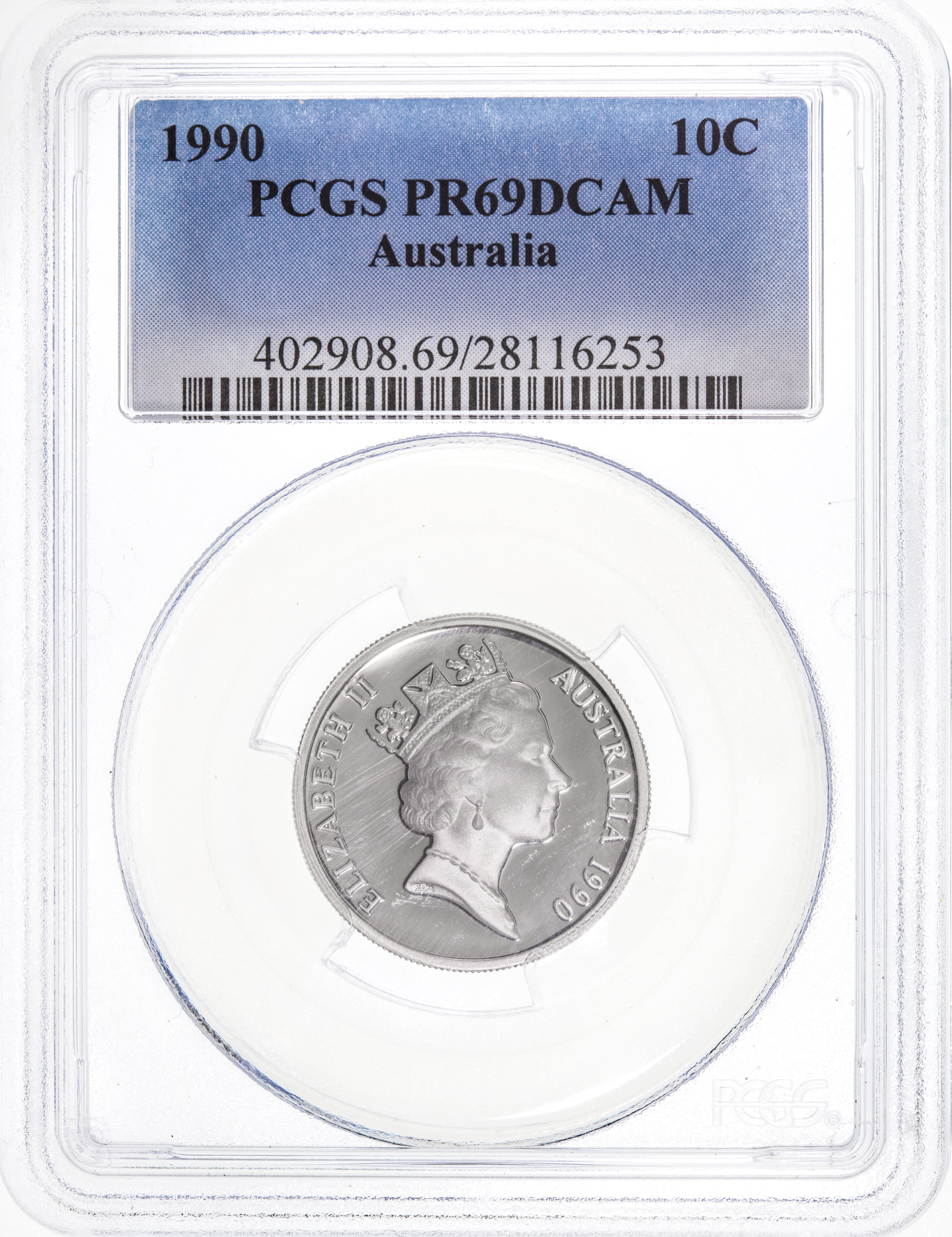 Ten Cent, 1990, Pcgs Pr69dcam