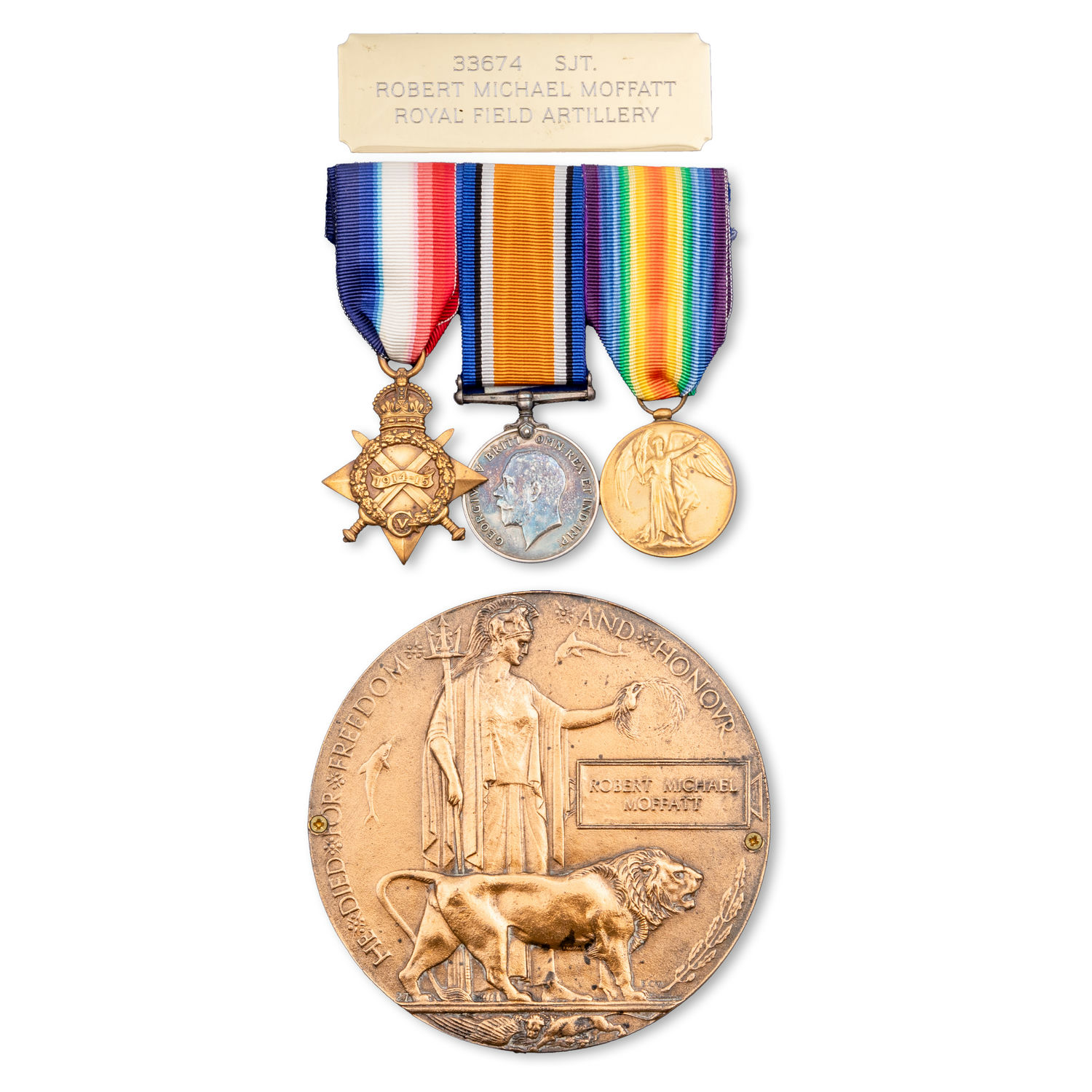 Trio & Next of Kin Plaque, WWI, gEF
