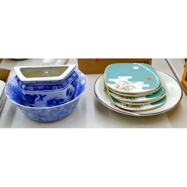 8pc Asian Modern Porcelain Plates and Bowls etc.