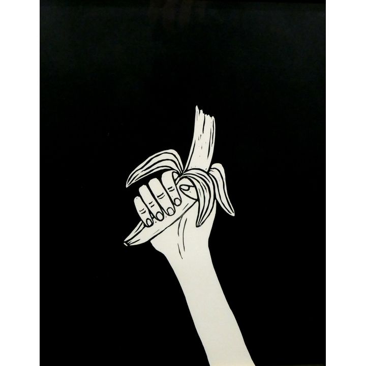 Jennifer Ament  'Banana Hands' Linocut Print, 2016