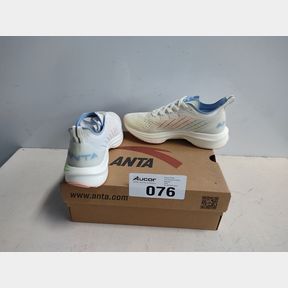 ANTA RUNNING SHOES BEIGE/BLUE/PINK - UK 4