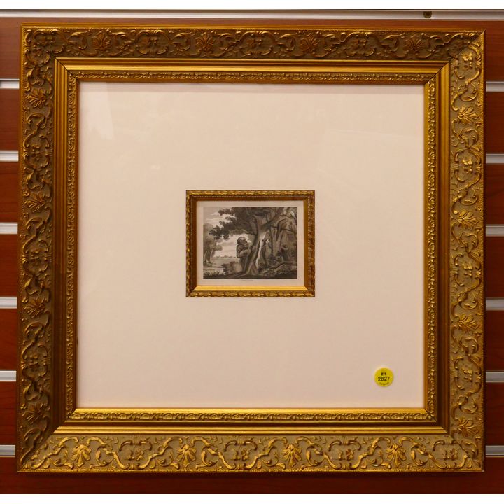 William Skelton 'The Philosopher' Engraving Framed- 17x18''