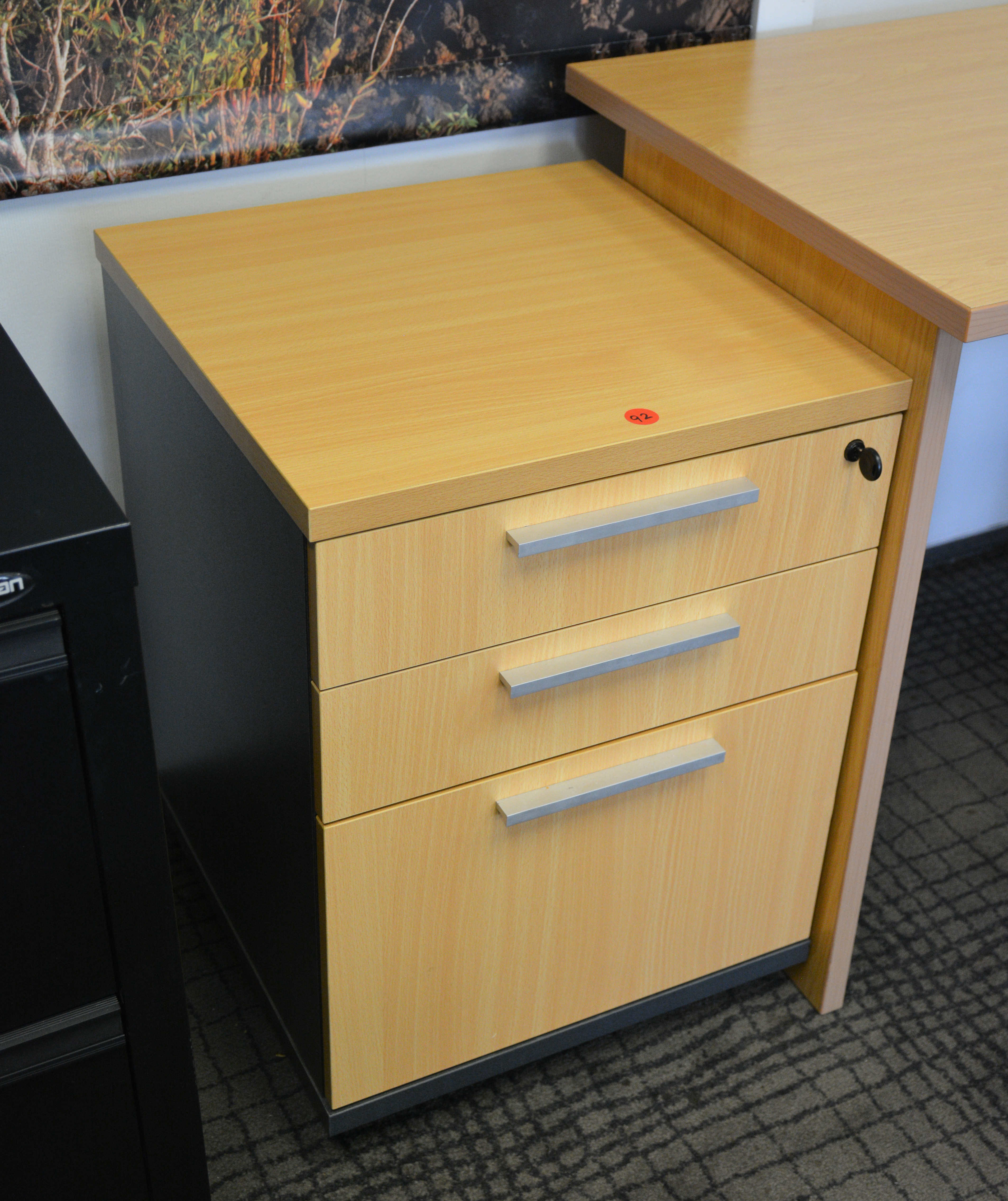 Three Drawer Wooden Filing Cabinet — sold at auction in New Zealand for $75