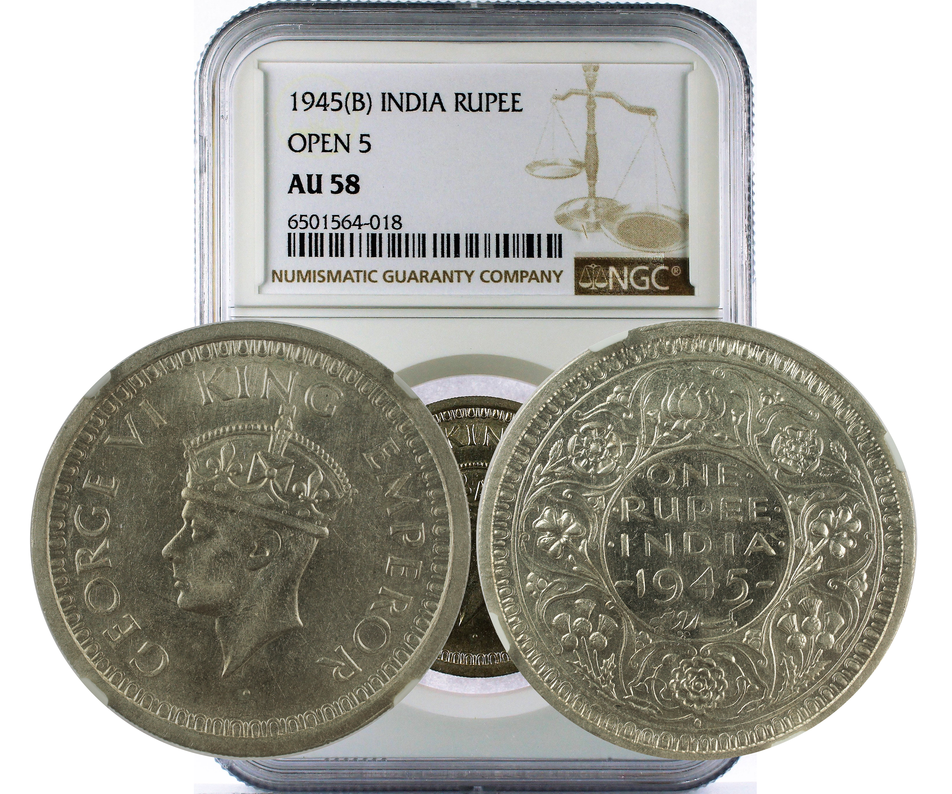 1945(B) INDIA OPEN 5 RUPEE AU 58