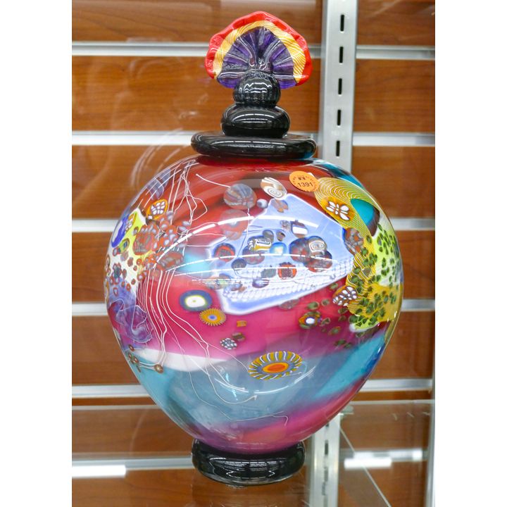 Wes Hunting Studio Glass Aquarium Covered Vessel 12.5''