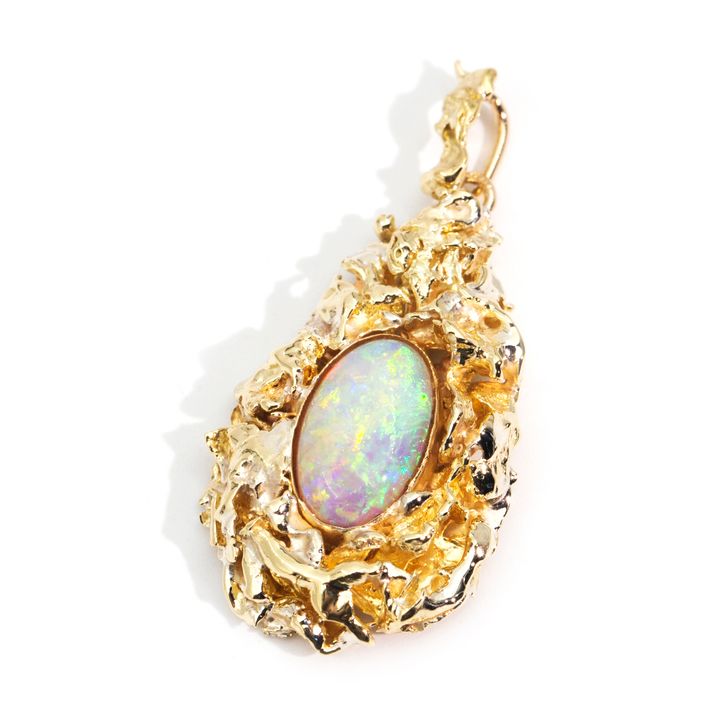 Crystal Opal Gold Pendant