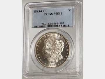 1885 USA 'Carson City Mint' Morgan Silver Dollar PCGS MS61