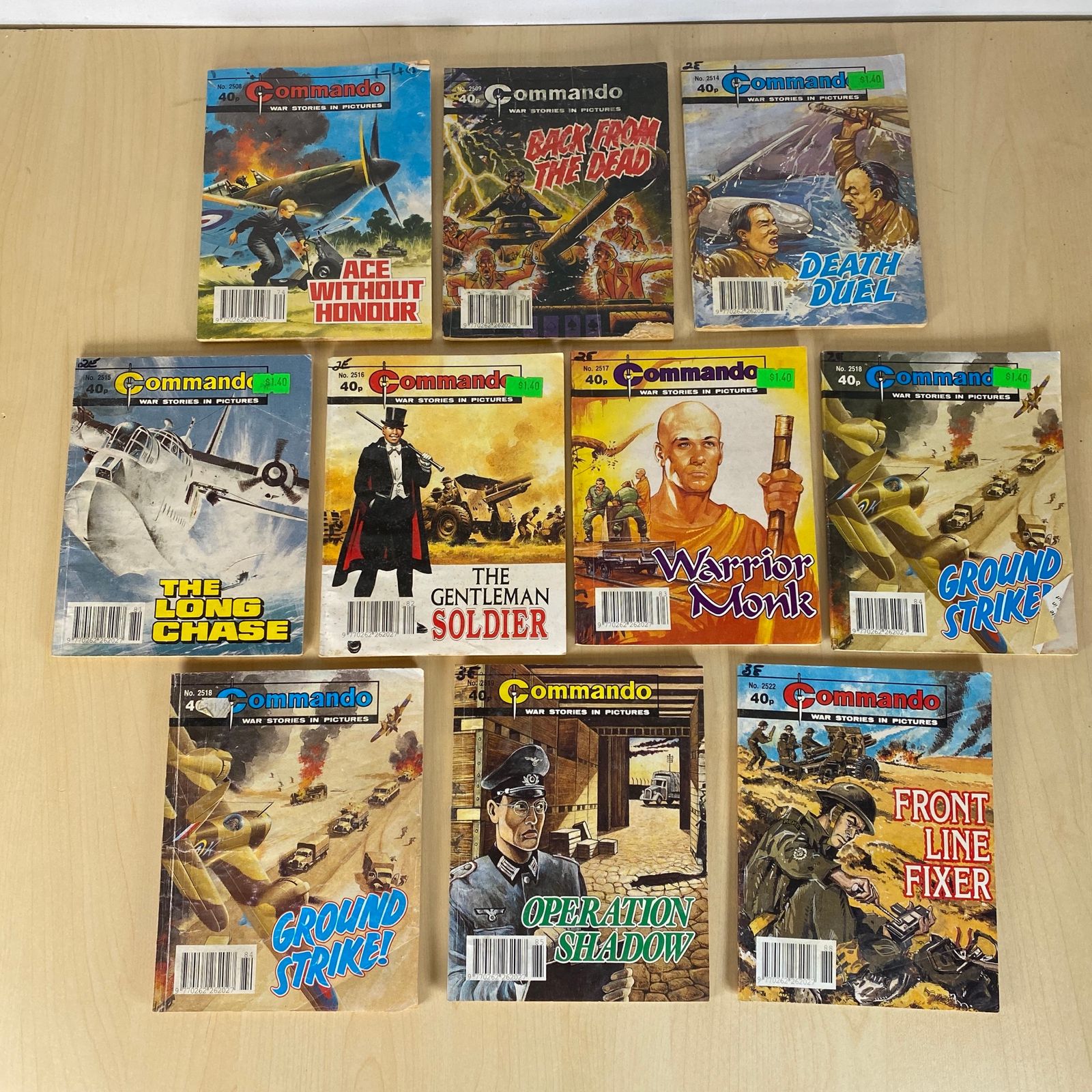 Commando War Comics Issues - 2508, 2509, 2514, 2515, 2516, 2517, 2518, 2518