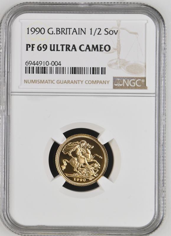 1990 Gold Half-Sovereign Proof NGC PF 69 ULTRA CAMEO | The