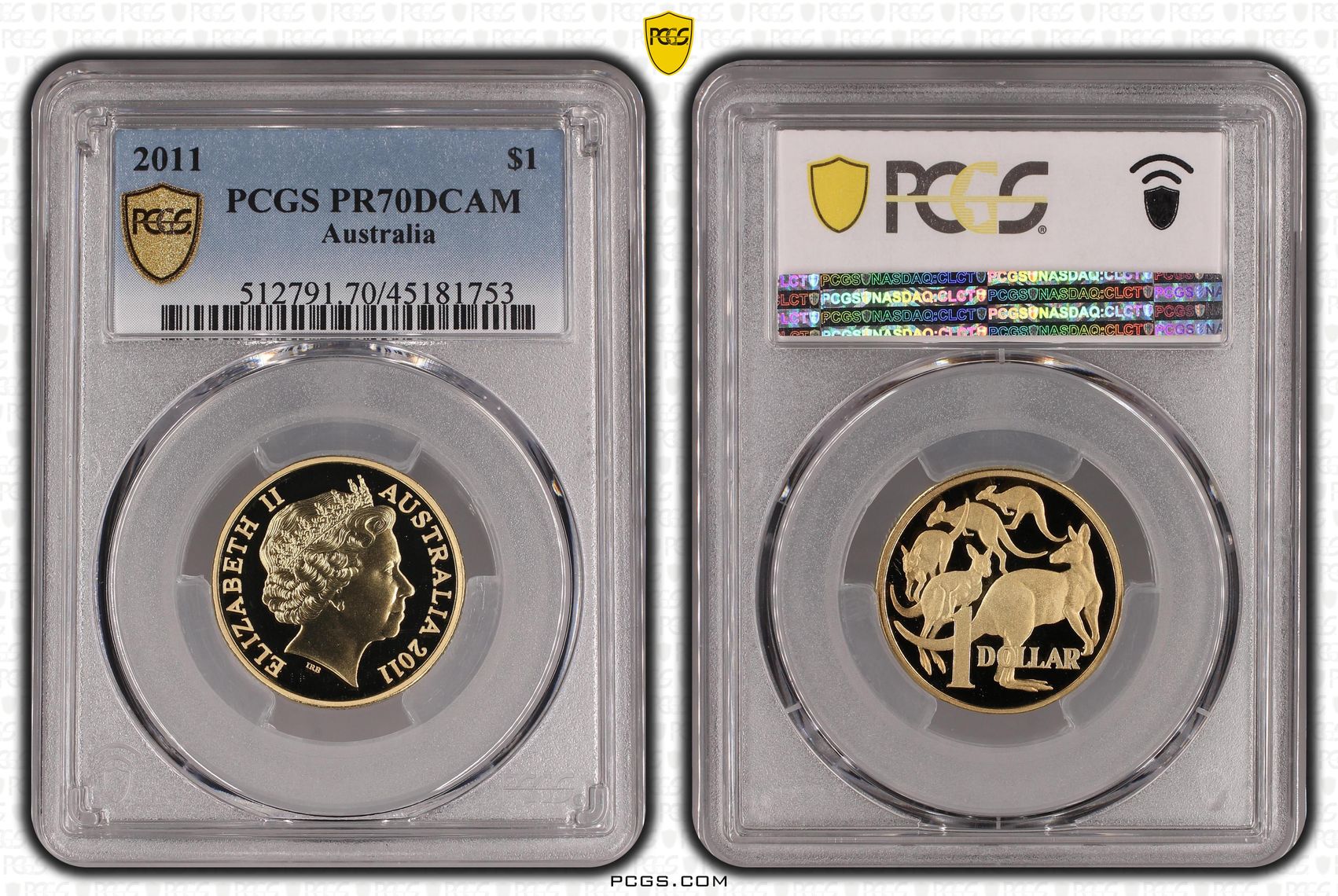 2011 Australia One Dollar, $1 Proof PCGS - PR70DCAM POP 3/0 -753