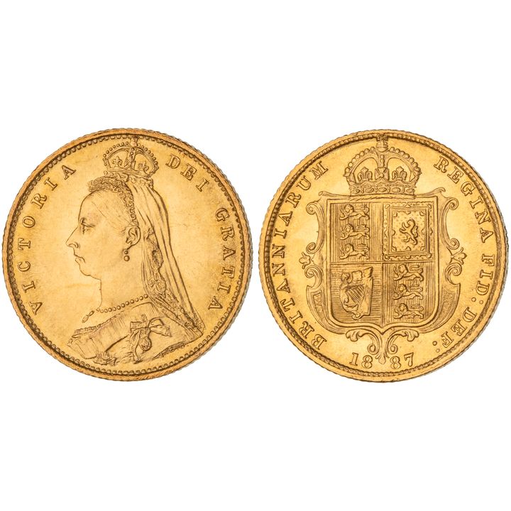 Great Britain, Victoria, Half Sovereign, 1887, GEM