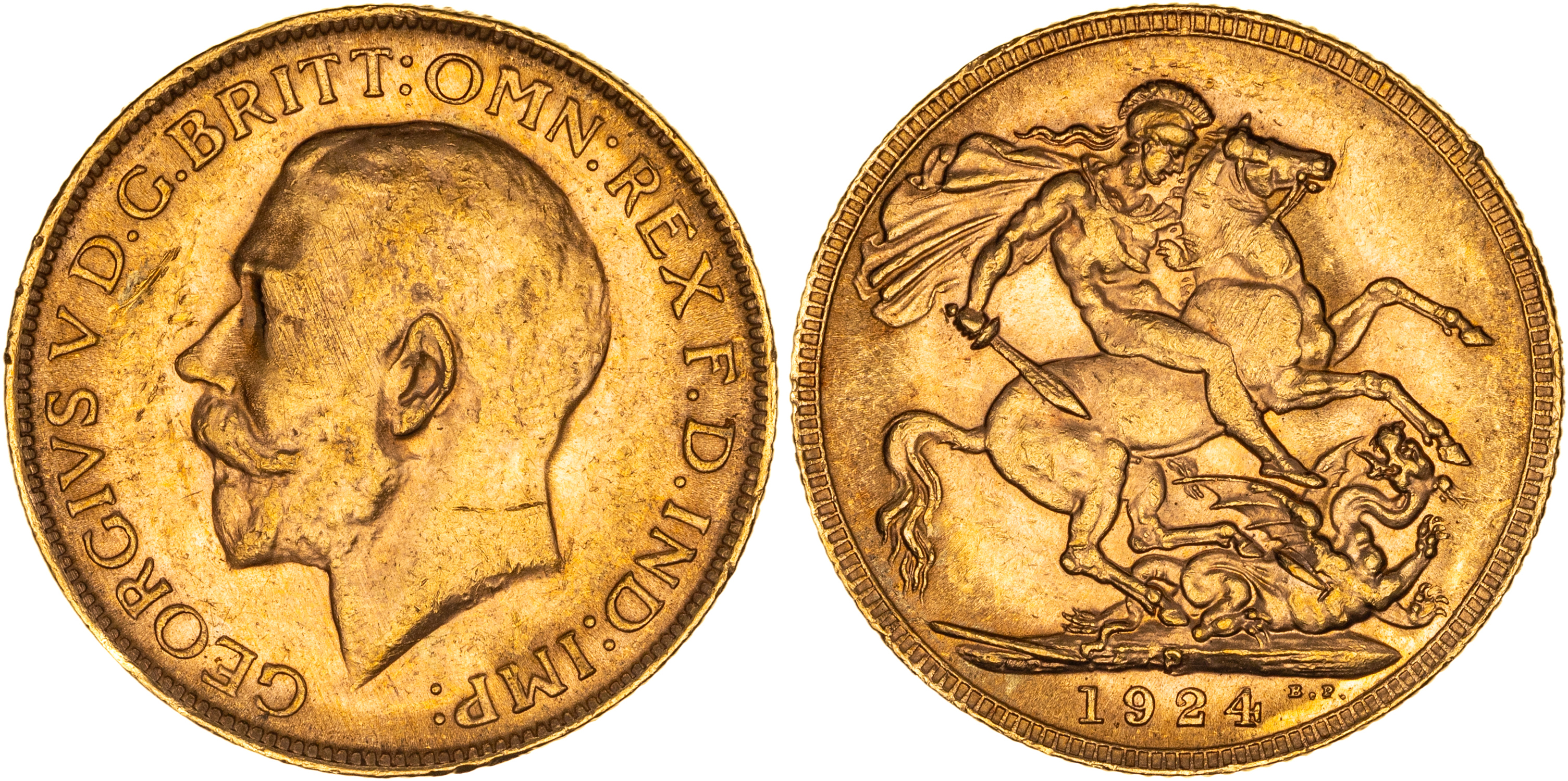 George V, Sovereign, 1924-P, EF