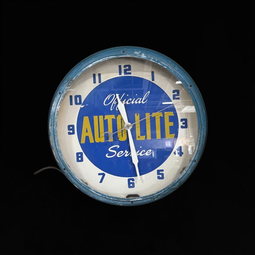 Autolite Clock Official Autolite Service Neon Clock | Richmond Auctions