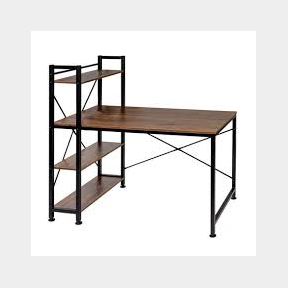 Office Desk Study Computer Desk With 4-Tier Shelves - 120x60x121cm - Brown - Home Office Desk Computer| 51744/923 SN B3 (S3)