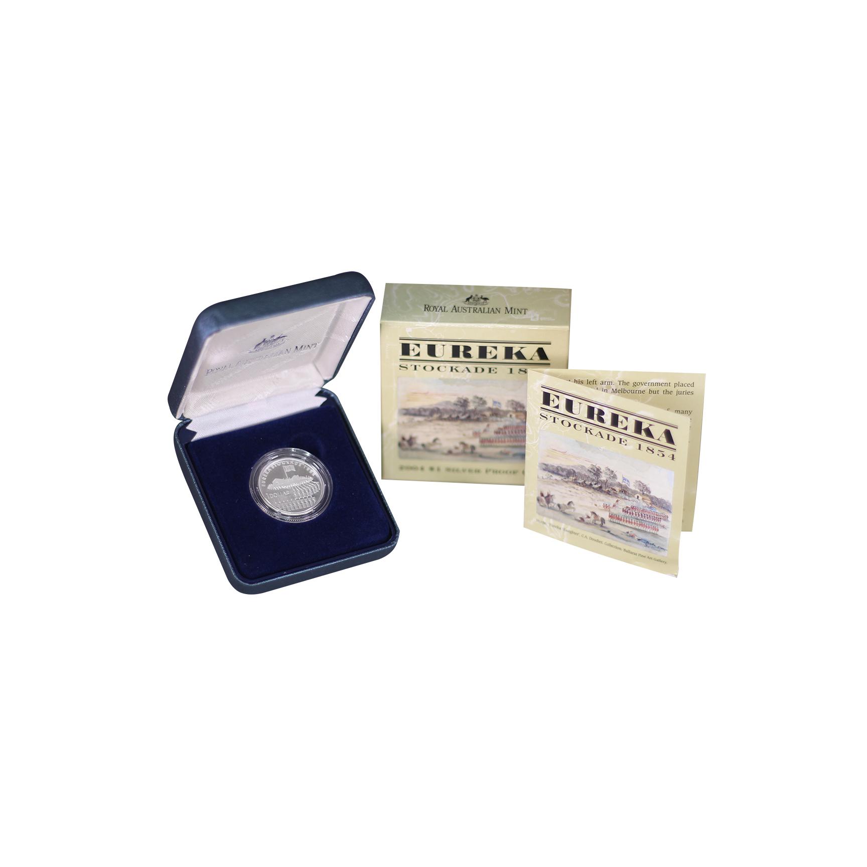 2004 RAM $1 Eureka Stockade 1854 - Fine Silver Proof Coin - Box & COA