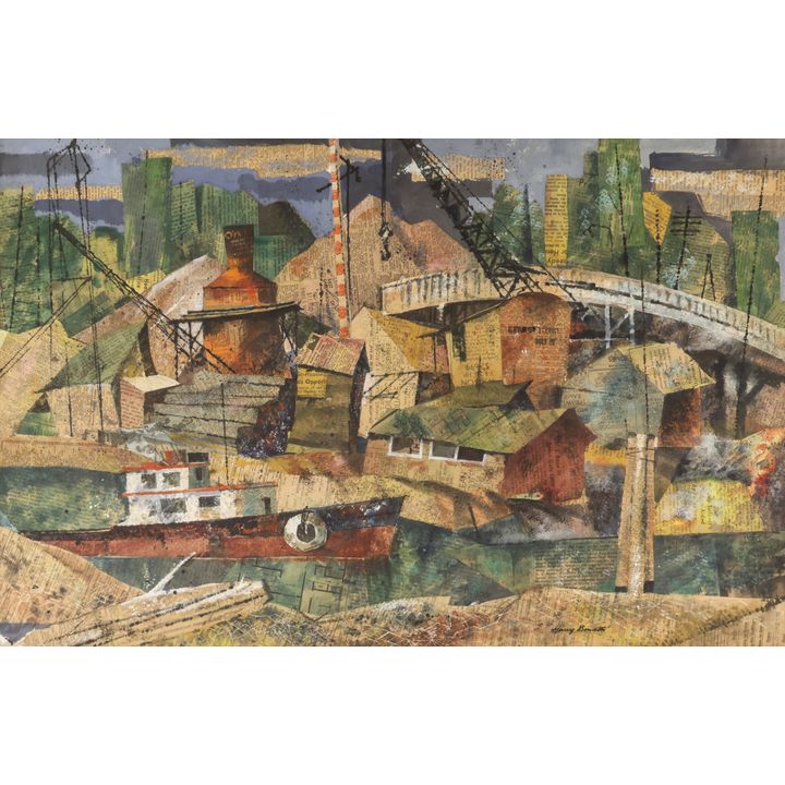 Harry Bonath ''Duwamish'' Mixed Media and Collage