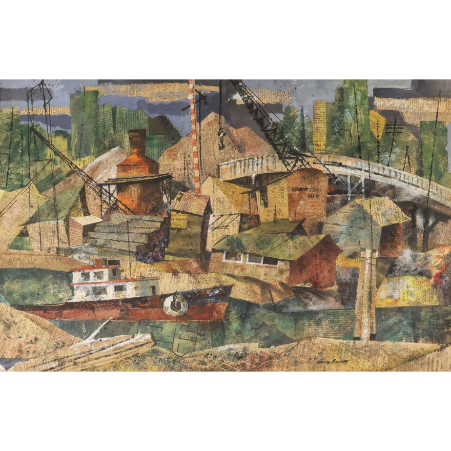 Harry Bonath ''Duwamish'' Mixed Media and Collage