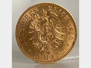 1888 PRUSSIAN KING FRIEDRICH III GOLD 10 MARK COIN