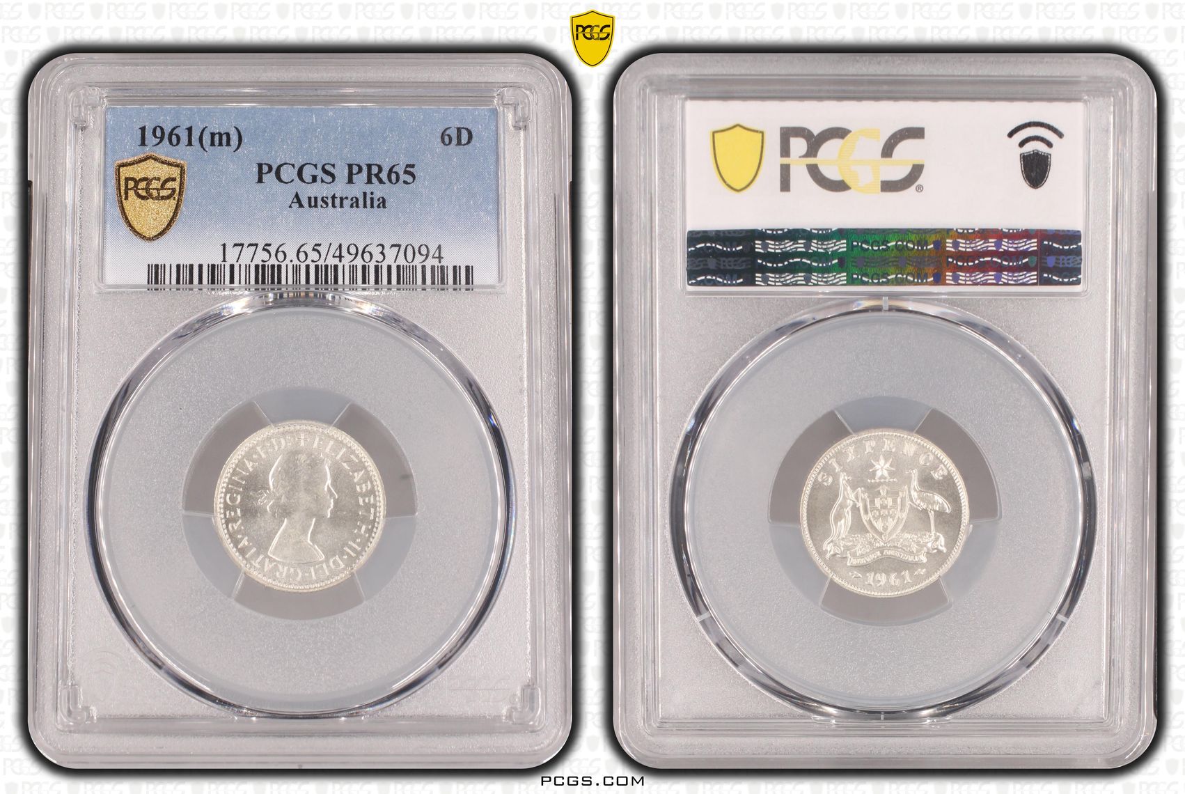 Elizabeth II, Sixpence, 1961(m), PCGS PR65