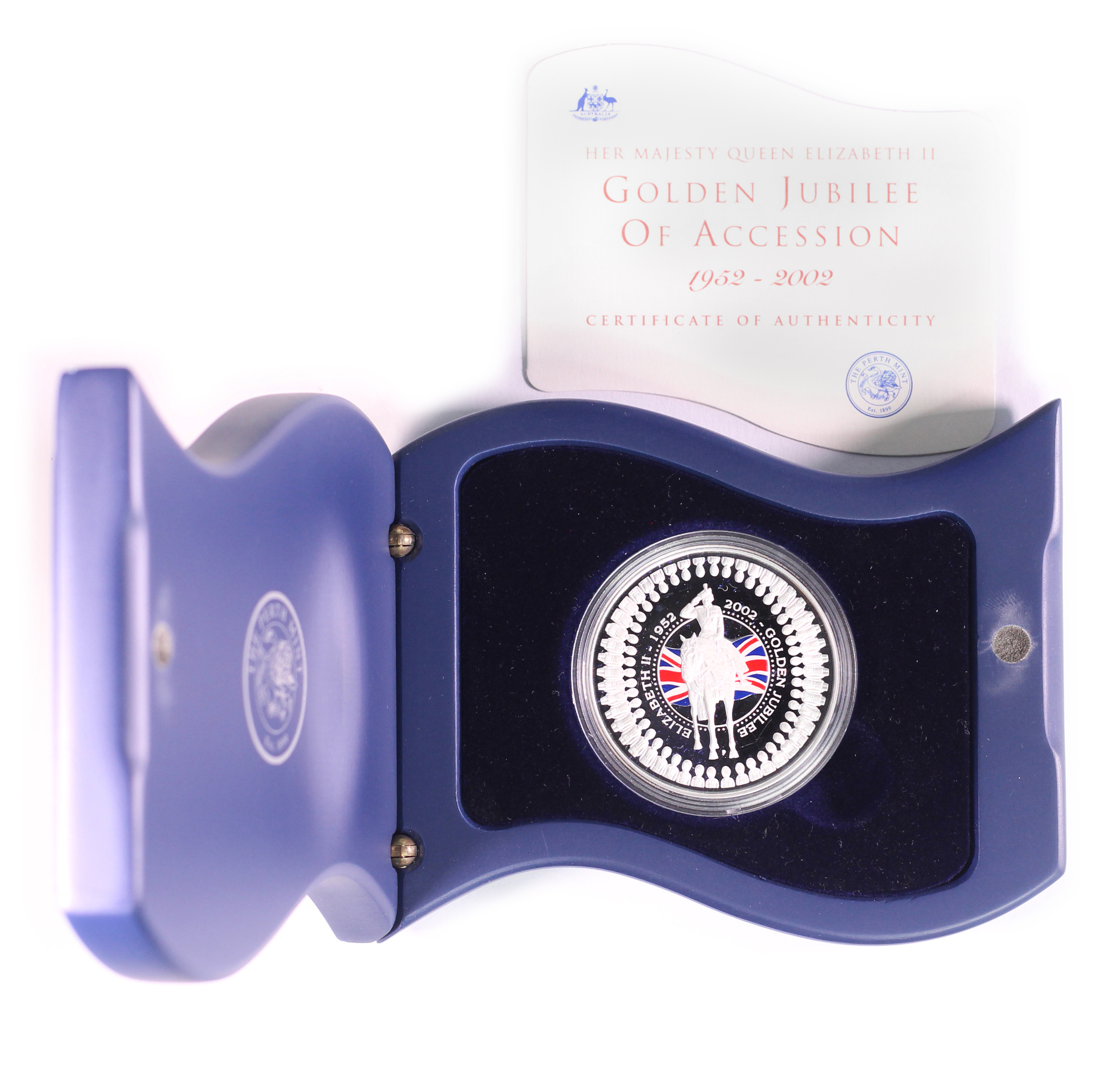 2002 Perth Mint $1 Golden Jubilee of Accession 1oz Silver Proof Coin