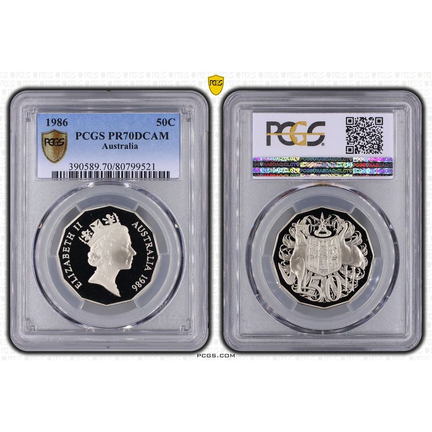 Elizabeth II, Fifty Cent, 1986, PCGS PR70DCAM