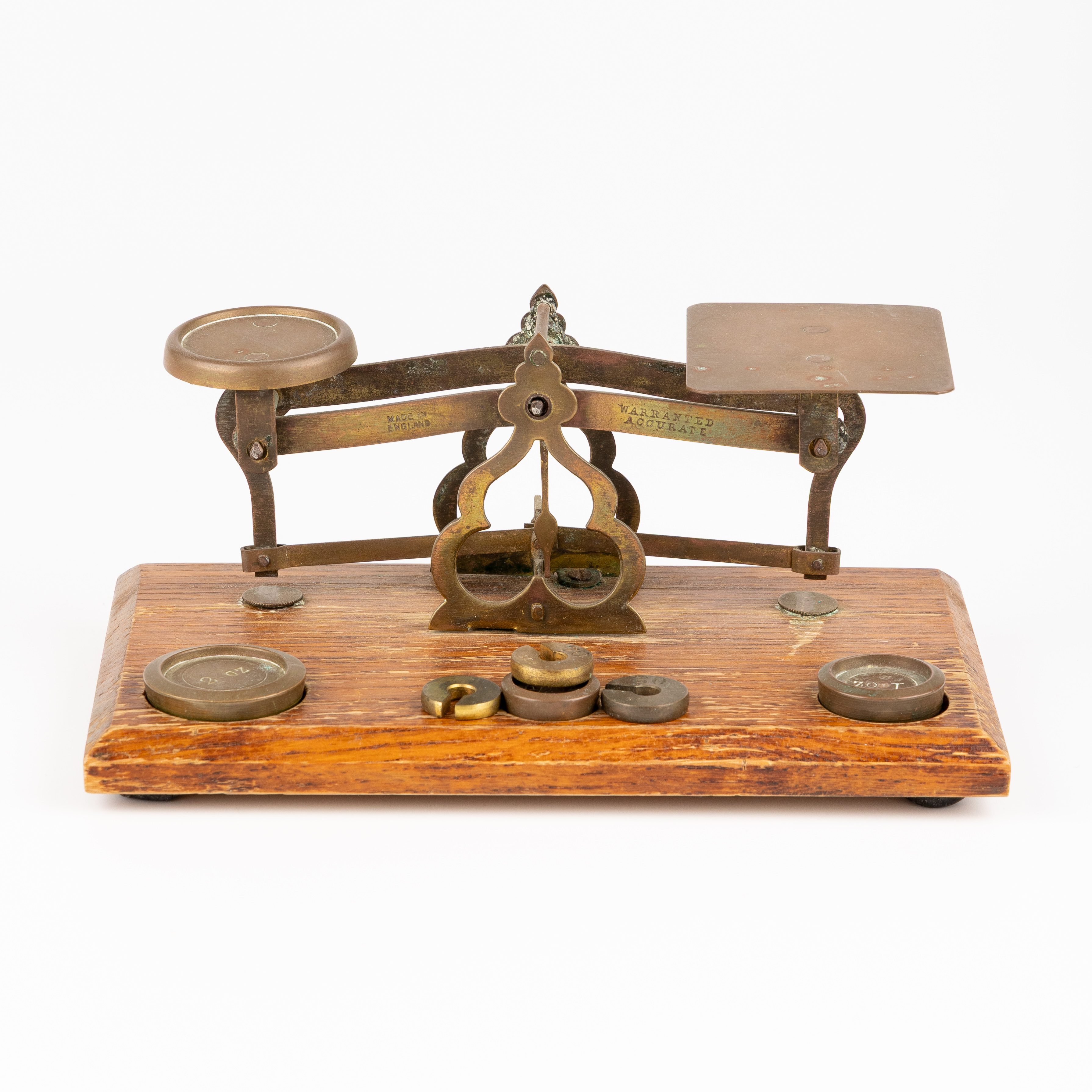 Set of Postal Scales with Original Weights, Late 1800s - Early 1900s, gF