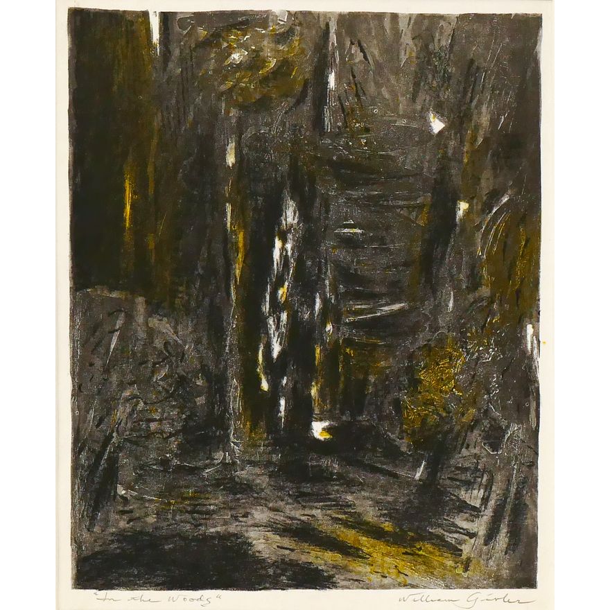 William Givler ''In the Woods'' Monotype Matted 20''x18''